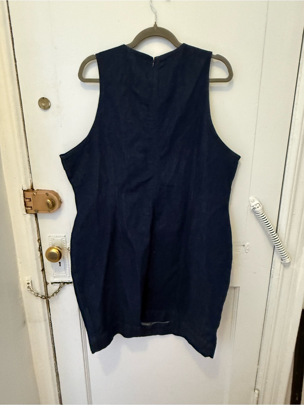 J. Crew Navy Sleeveless Denim Sheath Dress - Picture 3 of 6